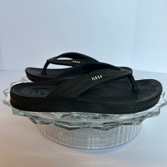 Reef Black Ortho Spring Thong Sandals Beach Flip Flops Comfort Women's - Picture 1 of 5